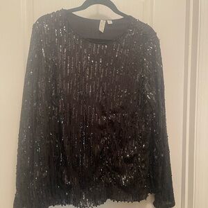 Cato Black Sequin Blouse
